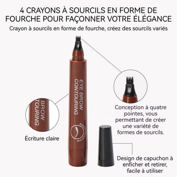 rayon à sourcils à quatre pointes 5 g 11,5x2cm 5 couleurs Facile à appliquer Résistant à l'eau et aux bavures Couleur longue tenue